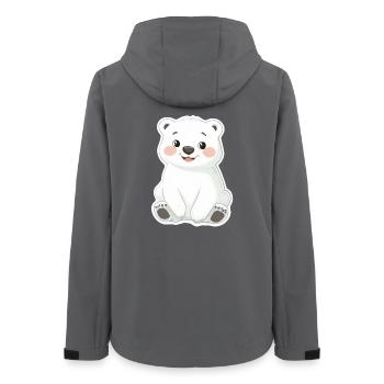 Polar Bear Illustration – Arctic Animal Motif - Women’s Recycled Softshell Jacket by Stanley/Stella - anthracite - Back - AI Model Female 172 light (172cm)