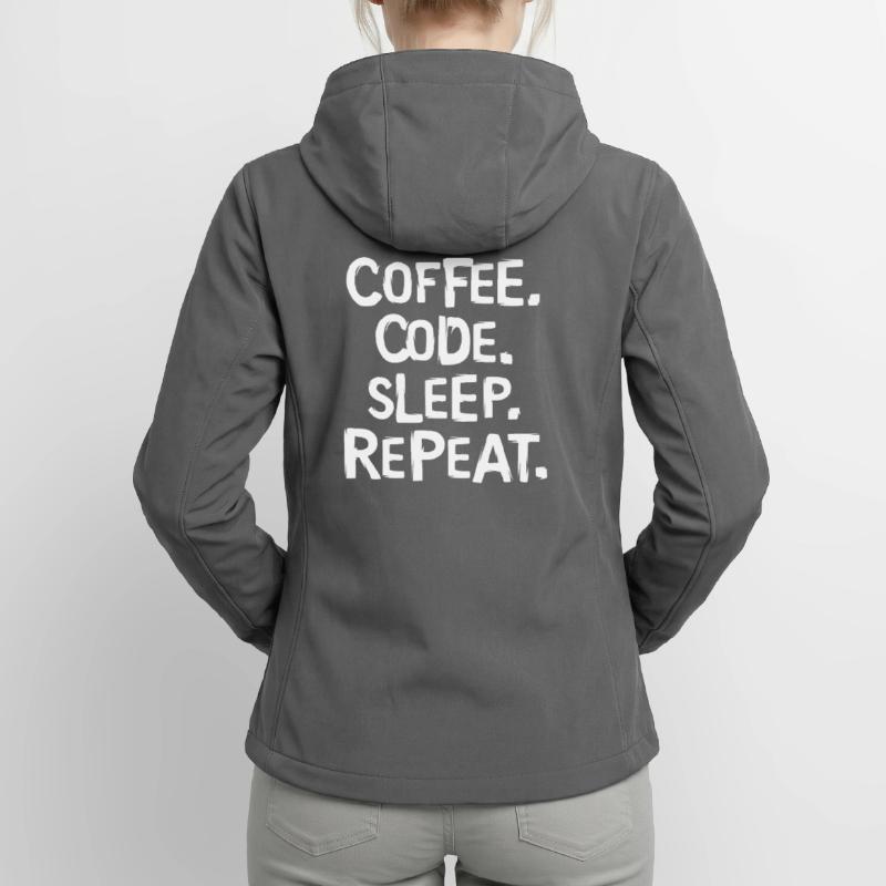 coffee code sleep - repeat programmer work Women’s Recycled Softshell Jacket by Stanley/Stella