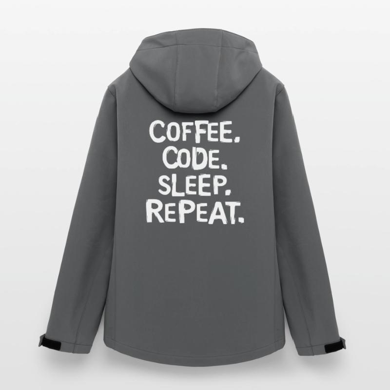 coffee code sleep - repeat programmer work Women’s Recycled Softshell Jacket by Stanley/Stella