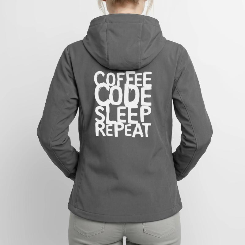 coffee code Programmer - Computer Science Work Logo Women’s Recycled Softshell Jacket by Stanley/Stella