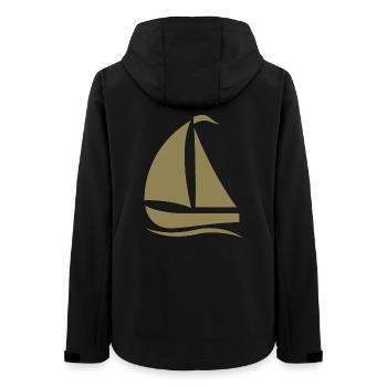 Silhouette de voilier minimaliste Mer du Nord - Veste softshell femme recyclée Stanley/Stella - noir - Dos - AI Model Female 172 light (172cm)