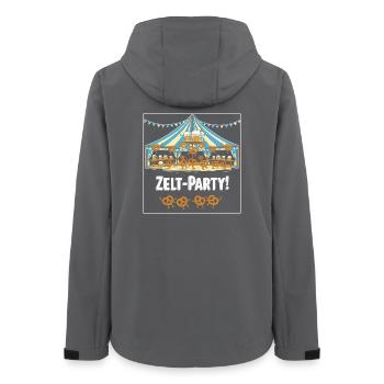 Zelt-Party ! - Frauen Recycelte Softshelljacke von Stanley/Stella - Anthrazit - Hinten - AI Model Female 172 light (172cm)