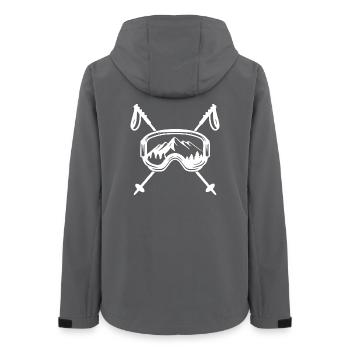 Mountain Wilderness Skibrille Design - Frauen Recycelte Softshelljacke von Stanley/Stella - Anthrazit - Hinten - AI Model Female 172 light (172cm)