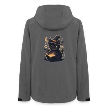 Spukkatze liest Magiebuch - Frauen Recycelte Softshelljacke von Stanley/Stella - Anthrazit - Hinten - AI Model Female 172 light (172cm)