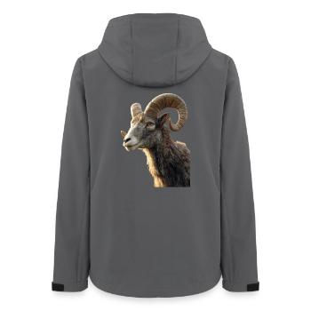 Widder Mufflon Aries Wilde Schafe Männliches Schaf - Frauen Recycelte Softshelljacke von Stanley/Stella - Anthrazit - Hinten - AI Model Female 172 light (172cm)