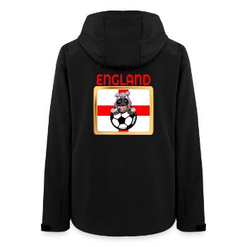 HORSE LOVES SOCCER FOOTBALL - Women’s Recycled Softshell Jacket by Stanley/Stella - black - Back - AI Model Female 172 light (172cm)