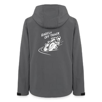 rarely off track motorcycle Speed Bike Rennstrecke - Frauen Recycelte Softshelljacke von Stanley/Stella - Anthrazit - Hinten - AI Model Female 172 light (172cm)