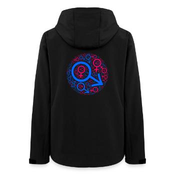 Gender muddle in circle design - Women’s Recycled Softshell Jacket by Stanley/Stella - black - Back - AI Model Female 172 light (172cm)
