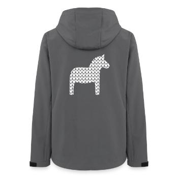 Dala Horse Knitting Pattern Cozy Hygge Horse Scandi - Women’s Recycled Softshell Jacket by Stanley/Stella - anthracite - Back - AI Model Female 172 light (172cm)