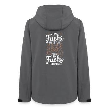 Fuchs Spruch Ein Fuchs Muss Tun Was Fuchs Tun Muss - Frauen Recycelte Softshelljacke von Stanley/Stella - Anthrazit - Hinten - AI Model Female 172 light (172cm)