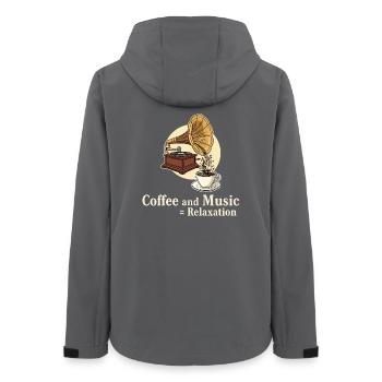 Coffee and Music = Relaxation - Women’s Recycled Softshell Jacket by Stanley/Stella - anthracite - Back - AI Model Female 172 light (172cm)
