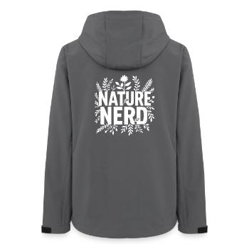 nature nerd fleurs arbres environnement - Veste softshell femme recyclée Stanley/Stella - charbon - Dos - AI Model Female 172 light (172cm)