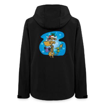 Vache Père Noël *drôle* - Veste softshell femme recyclée Stanley/Stella - noir - Dos - AI Model Female 172 light (172cm)