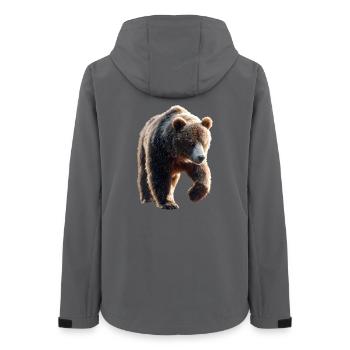 Brown Bear, Grizzly Bear, Bear Brothers, Forest, Wild Bears - Women’s Recycled Softshell Jacket by Stanley/Stella - anthracite - Back - AI Model Female 172 light (172cm)