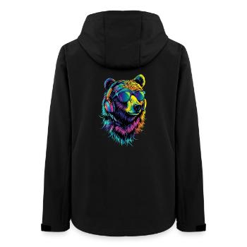 Brown Bear, Grizzly Bear, Bear Brothers, Forest, Wild Bears - Women’s Recycled Softshell Jacket by Stanley/Stella - black - Back - AI Model Female 172 light (172cm)