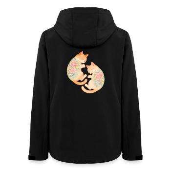 Twin Inked Cats – Sérénité flottante - Veste softshell femme recyclée Stanley/Stella - noir - Dos - AI Model Female 172 light (172cm)