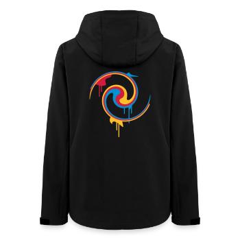 Spirale de couleur colorée avec style graffiti - Veste softshell femme recyclée Stanley/Stella - noir - Dos - AI Model Female 172 light (172cm)