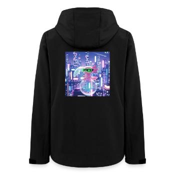 Futuristischer Neon-Drache mit VR-Ausrüstung - Frauen Recycelte Softshelljacke von Stanley/Stella - Schwarz - Hinten - AI Model Female 172 light (172cm)