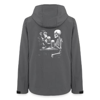 Humorvoller Skelett- und Affenbier-Toast - Frauen Recycelte Softshelljacke von Stanley/Stella - Anthrazit - Hinten - AI Model Female 172 light (172cm)