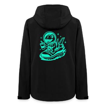 Space Fun Saurus Junior - Frauen Recycelte Softshelljacke von Stanley/Stella - Schwarz - Hinten - AI Model Female 172 light (172cm)