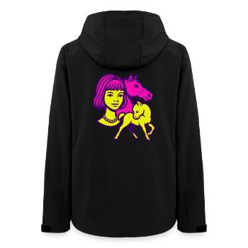 Fille Cheval Pop Art - Veste softshell femme recyclée Stanley/Stella - noir - Dos - AI Model Female 172 light (172cm)