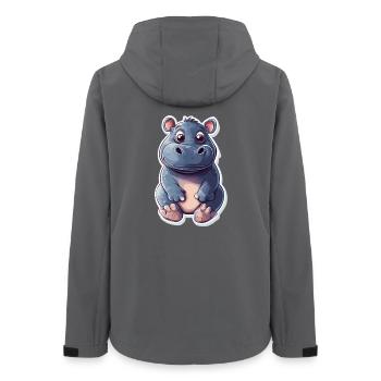Nilpferd - Frauen Recycelte Softshelljacke von Stanley/Stella - Anthrazit - Hinten - AI Model Female 172 light (172cm)