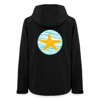 Starfish Waves Circle Lake Sea Star Maritime Comic - Women’s Recycled Softshell Jacket by Stanley/Stella - black - Back - AI Model Female 172 light (172cm)