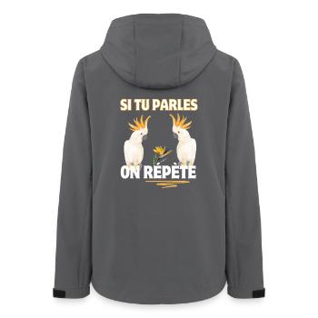 If you speak we repeat white parrots - Women’s Recycled Softshell Jacket by Stanley/Stella - anthracite - Back - AI Model Female 172 light (172cm)