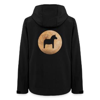 Cercle en bois Dala Cheval Nature Noël Chevaux Rond - Veste softshell femme recyclée Stanley/Stella - noir - Dos - AI Model Female 172 light (172cm)