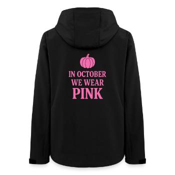 In October We Wear Pink Breast Cancer Awareness - Frauen Recycelte Softshelljacke von Stanley/Stella - Schwarz - Hinten - AI Model Female 172 light (172cm)