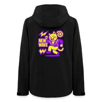 New Wave Cat - Frauen Recycelte Softshelljacke von Stanley/Stella - Schwarz - Hinten - AI Model Female 172 light (172cm)