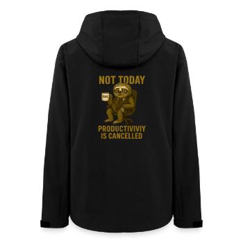 Not today – productivity canceled - Women’s Recycled Softshell Jacket by Stanley/Stella - black - Back - AI Model Female 172 light (172cm)