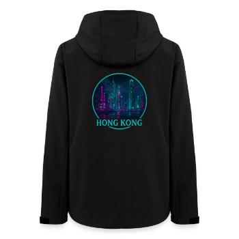 Hong Kong Souvenir Cyberpunk - Veste softshell femme recyclée Stanley/Stella - noir - Dos - AI Model Female 172 light (172cm)