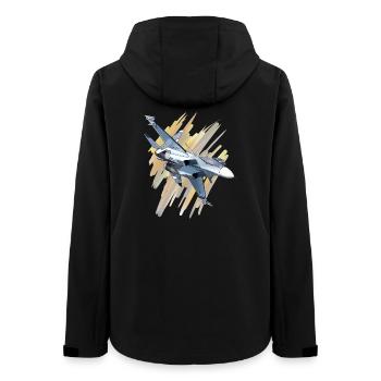Avion de chasse au design dynamique - Veste softshell femme recyclée Stanley/Stella - noir - Dos - AI Model Female 172 light (172cm)