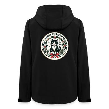 Couronne de houx festive en forme de chat noir - Veste softshell femme recyclée Stanley/Stella - noir - Dos - AI Model Female 172 light (172cm)
