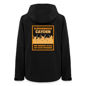First name Cayden - Women’s Recycled Softshell Jacket by Stanley/Stella - black - Back - AI Model Female 172 light (172cm)