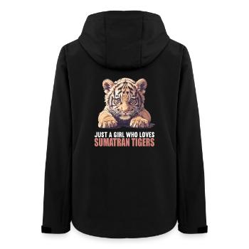 Sumatra-Tiger - Frauen Recycelte Softshelljacke von Stanley/Stella - Schwarz - Hinten - AI Model Female 172 light (172cm)
