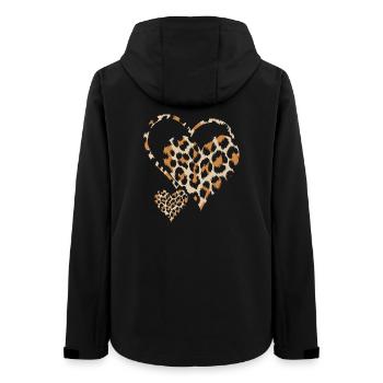 motif coeur imprimé léopard - Veste softshell femme recyclée Stanley/Stella - noir - Dos - AI Model Female 172 light (172cm)