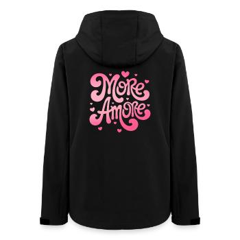 More Amore Hearts - Women’s Recycled Softshell Jacket by Stanley/Stella - black - Back - AI Model Female 172 light (172cm)