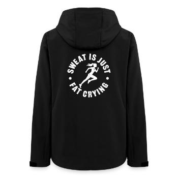 Sweat_is_just_fat_crying_V2 - Frauen Recycelte Softshelljacke von Stanley/Stella - Schwarz - Hinten - AI Model Female 172 light (172cm)