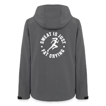 Sweat_is_just_fat_crying_V2 - Frauen Recycelte Softshelljacke von Stanley/Stella - Anthrazit - Hinten - AI Model Female 172 light (172cm)