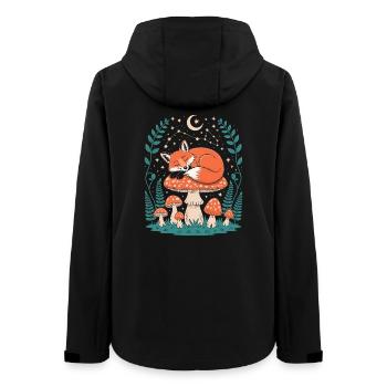 Skurriler Fuchs, der auf Pilzen schläft - Frauen Recycelte Softshelljacke von Stanley/Stella - Schwarz - Hinten - AI Model Female 172 light (172cm)