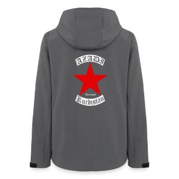 Kurdes du Kurdistan Grande étoile rouge avec texte - Veste softshell femme recyclée Stanley/Stella - charbon - Dos - AI Model Female 172 light (172cm)