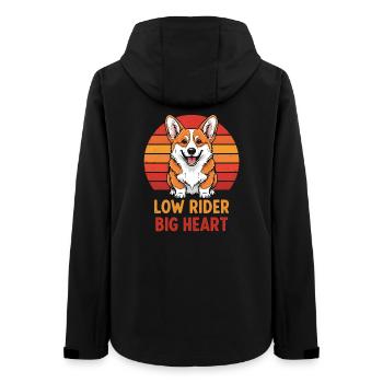 Corgi dit un grand cœur rétro pour les amoureux des chiens - Veste softshell femme recyclée Stanley/Stella - noir - Dos - AI Model Female 172 light (172cm)