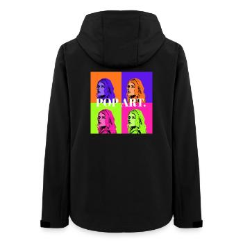 Pop Art Woman Portrait in Pastel Colors - Women’s Recycled Softshell Jacket by Stanley/Stella - black - Back - AI Model Female 172 light (172cm)