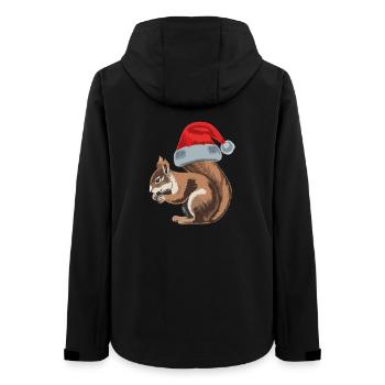 Cute squirrel with Santa hat - Frauen Recycelte Softshelljacke von Stanley/Stella - Schwarz - Hinten - AI Model Female 172 light (172cm)