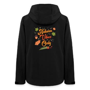 Autumn-Vibes-Only-Cozy-Fall-Leaves-Seasonal-Out - Frauen Recycelte Softshelljacke von Stanley/Stella - Schwarz - Hinten - AI Model Female 172 light (172cm)