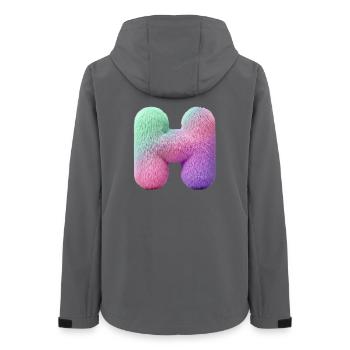 Letter H in pastel fur look and color gradient - Women’s Recycled Softshell Jacket by Stanley/Stella - anthracite - Back - AI Model Female 172 light (172cm)