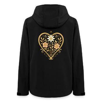 Blumenherz mit Edelweiß - Frauen Recycelte Softshelljacke von Stanley/Stella - Schwarz - Hinten - AI Model Female 172 light (172cm)