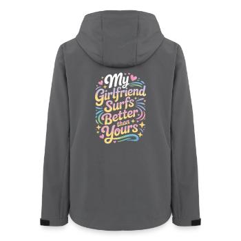 Surfer Ma copine surfe mieux que la tienne Surf - Veste softshell femme recyclée Stanley/Stella - charbon - Dos - AI Model Female 172 light (172cm)